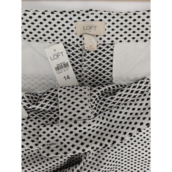 Loft Ann Taylor Chino Textured Black & White Women's Shorts NEW Size 14g - Picture 3 of 4